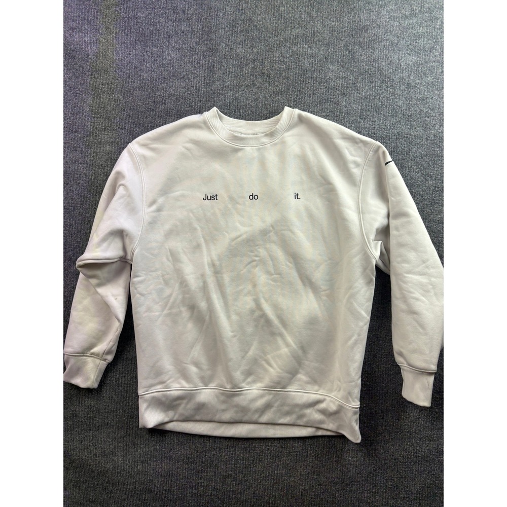 Nike Sweatshirt Women S White Just Do It Therma-FIT Fleece Pullover 477462-111